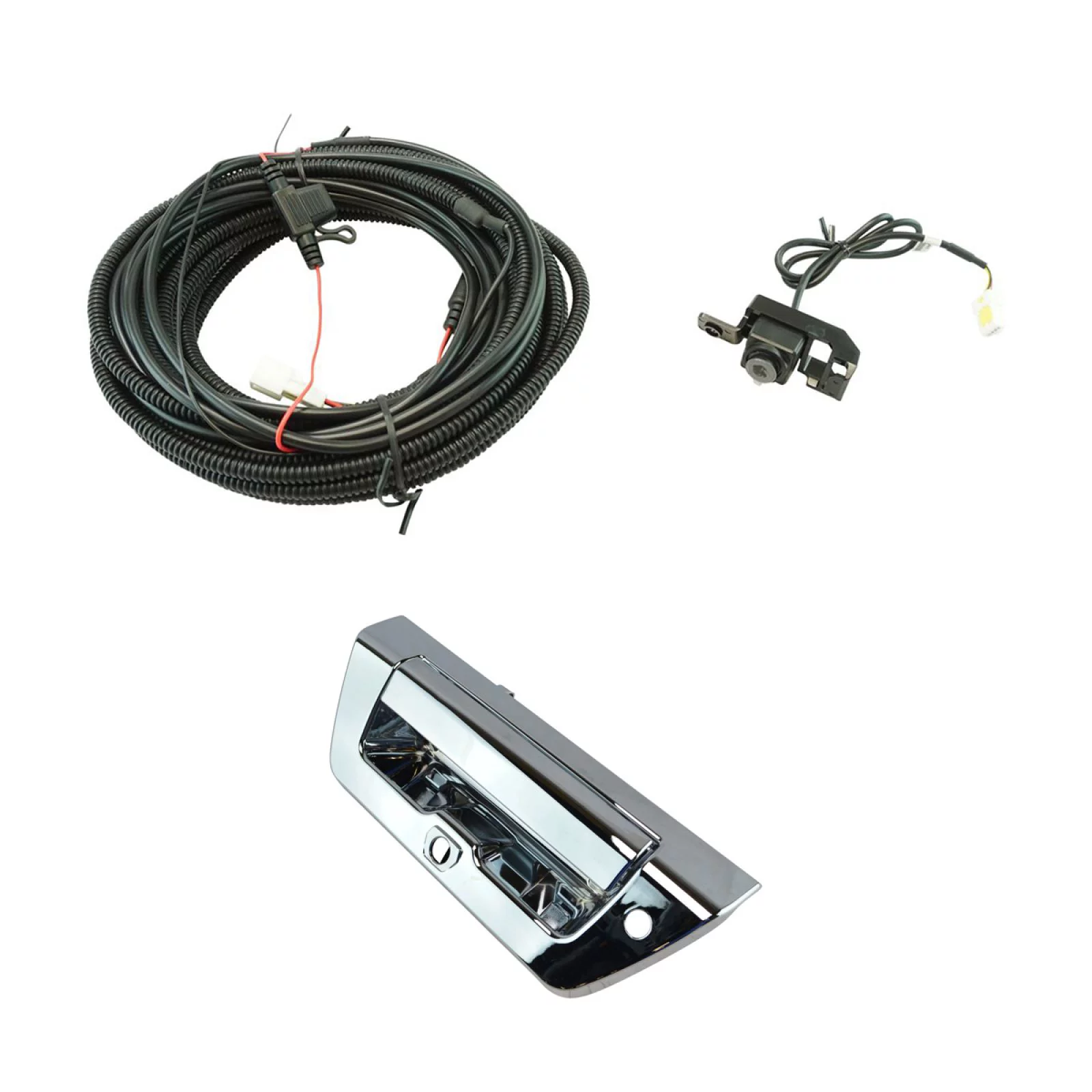 TRQ Rear View Camera Add On Kit w/ Wiring Harness & Tailgate Handle for F150 ADA02085
