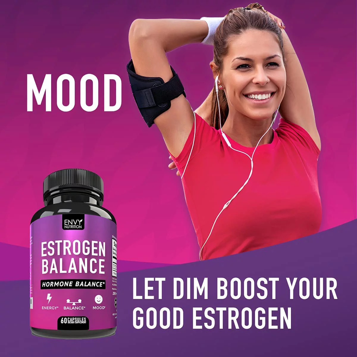 Envy Nutrition Hormone Balance DIM Supplement with Bioperine, 60 Capsules