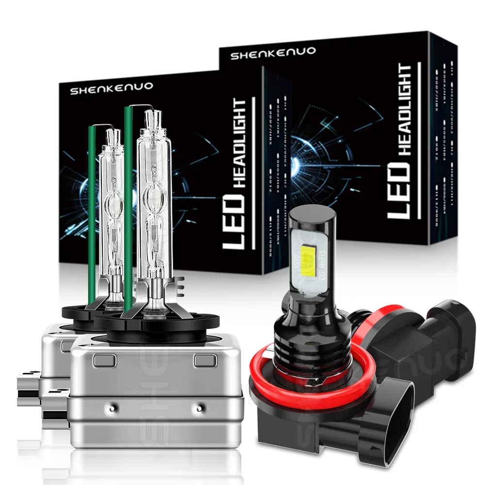 For 2012-2017 Ford Mustang Xenon light Bulbs D3S High Low Beam H11 Fog Lights 4x Bulbs Combo