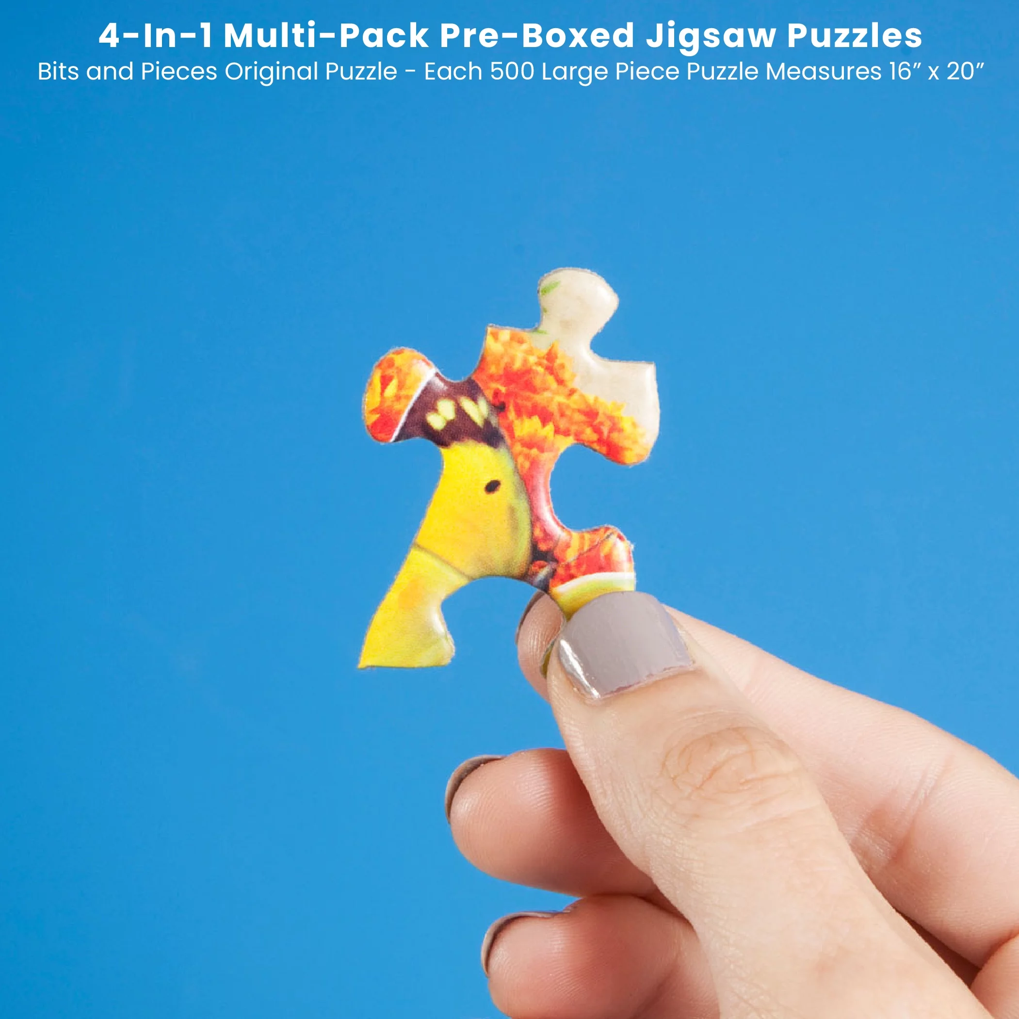 Bits and Pieces - 4-In-1 Multi-Pack On The Farm 500 Piece Jigsaw Puzzles for Adults - Each Puzzle Measures 16 