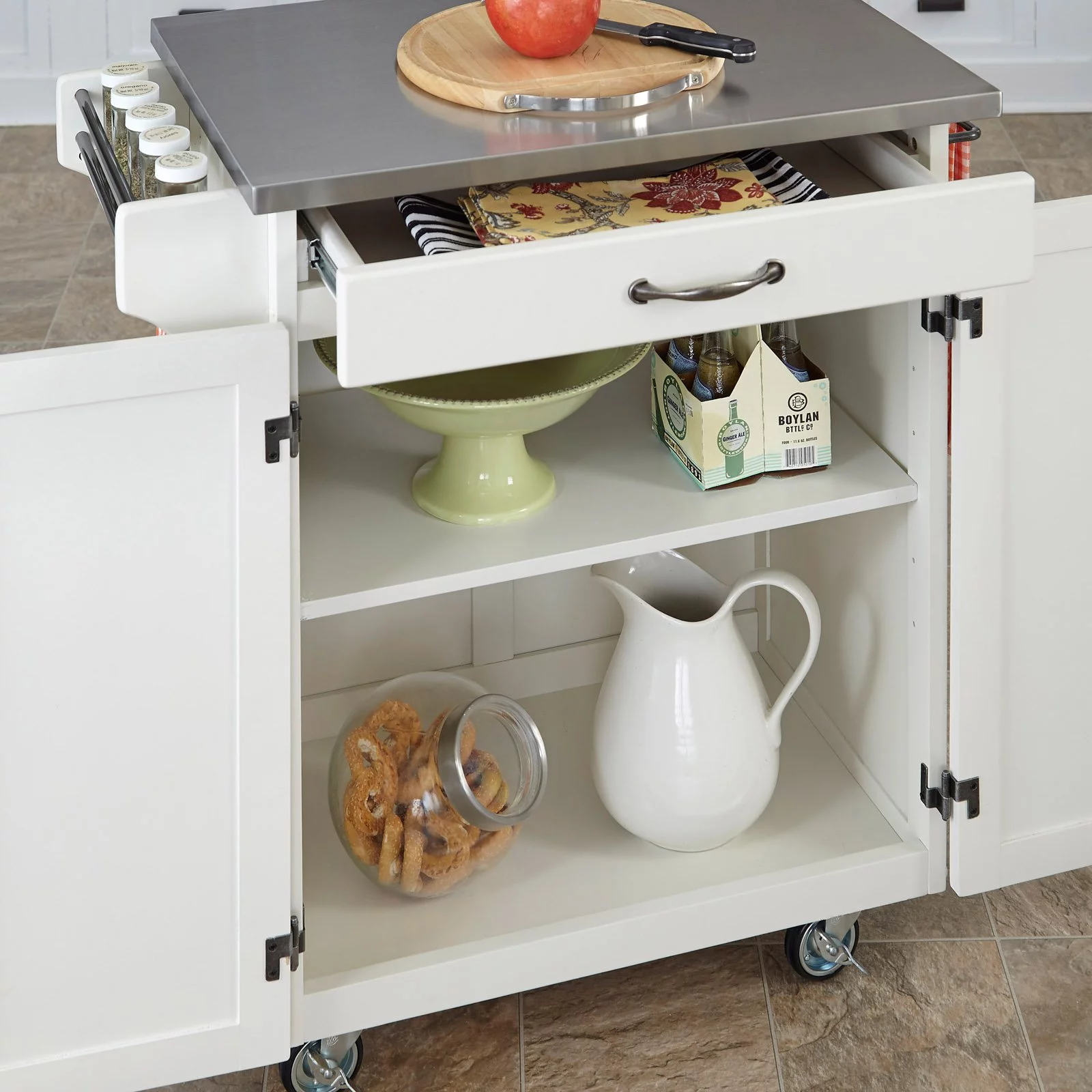 Cuisine Cart Brown Kitchen Cart