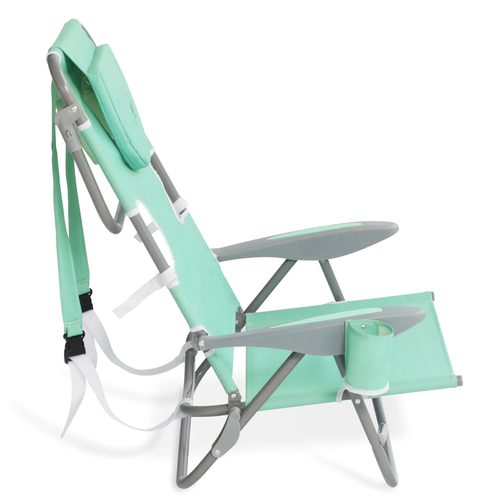 Ostrich Chaise Lounge Beach Chair w/On-Your-Back Camping Lawn Chair, Teal