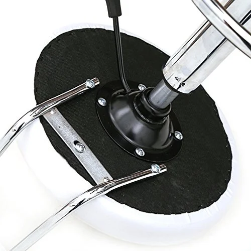 Adjustable Rolling Stool with Back, Swivel Height Salon Stools, Kitchen Dining Living Bistro Pub Chair, 360 Degree Rotation Bar Stool Chair with Casters Wheels for Tattoo/Facial Spa, White