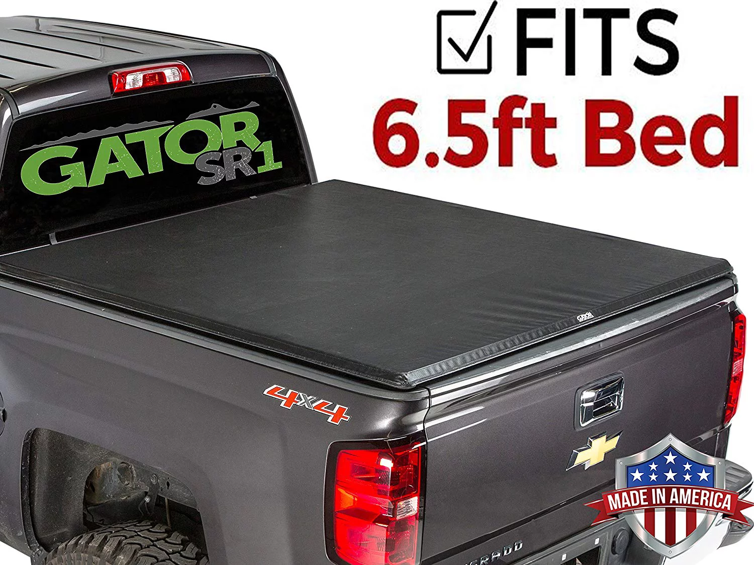 Gator by RealTruck SR1 Hard Rolling Truck Bed Tonneau Cover | 55509 | Compatible with 2014-2021 Toyota Tundra; with Deck Rail System 6'6