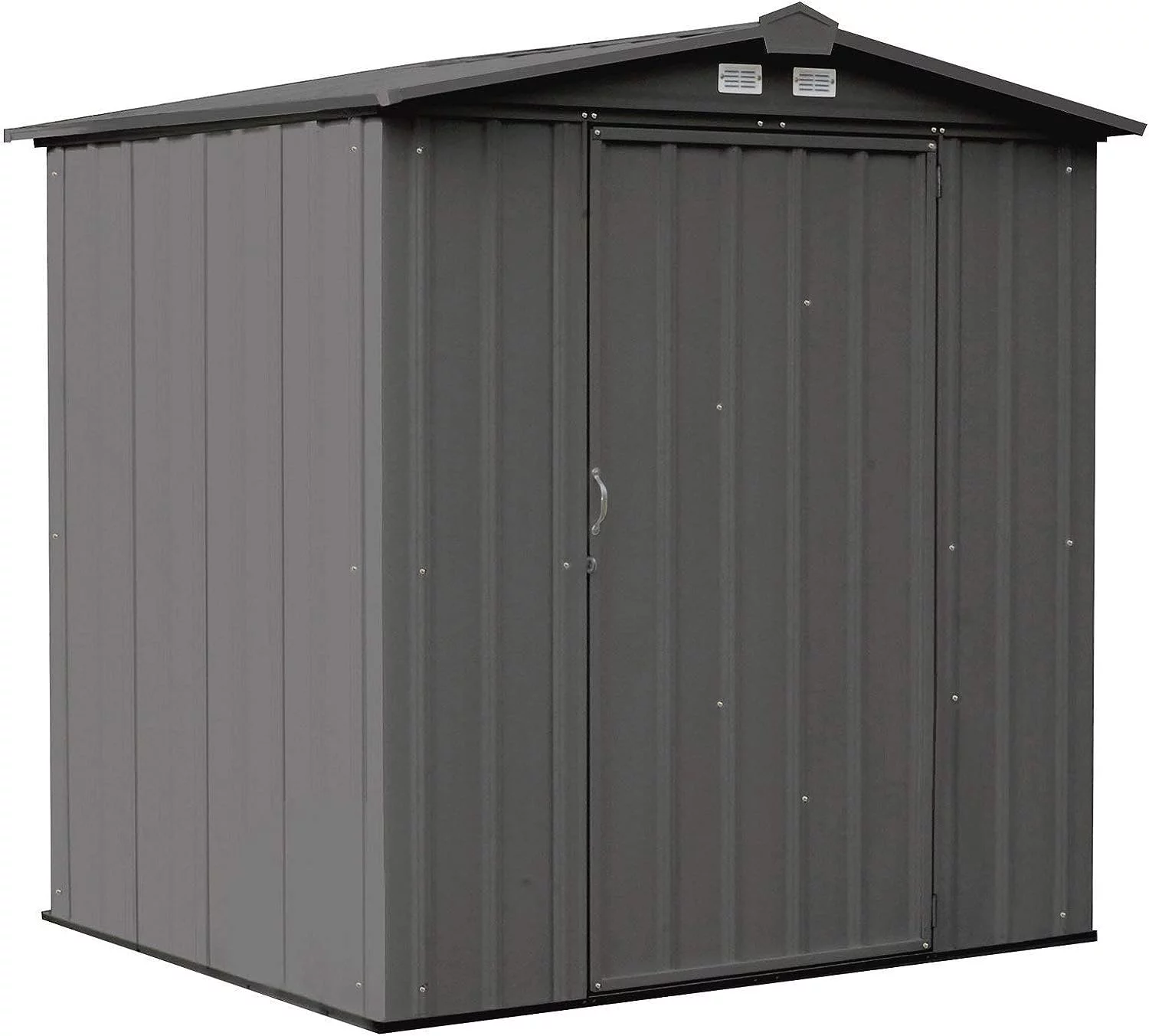 ARROW 6' x 5' EZEE Galvanized Steel Low Gable Shed Charcoal, Storage Shed with Peak Style Roof