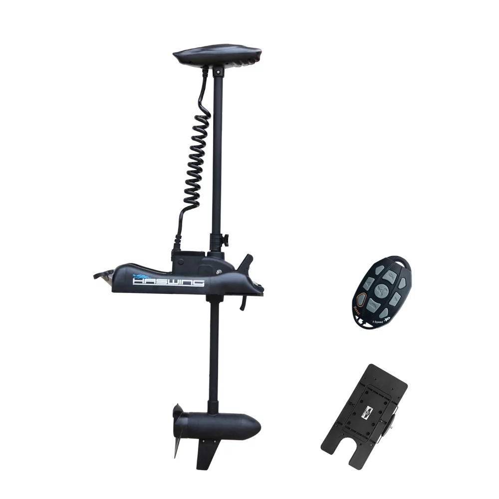 AQUOS Haswing CaymanB 24V 80LBS 54inch Bow Mount Trolling Motor with Wireless Remote Control, Quick Release Bracket