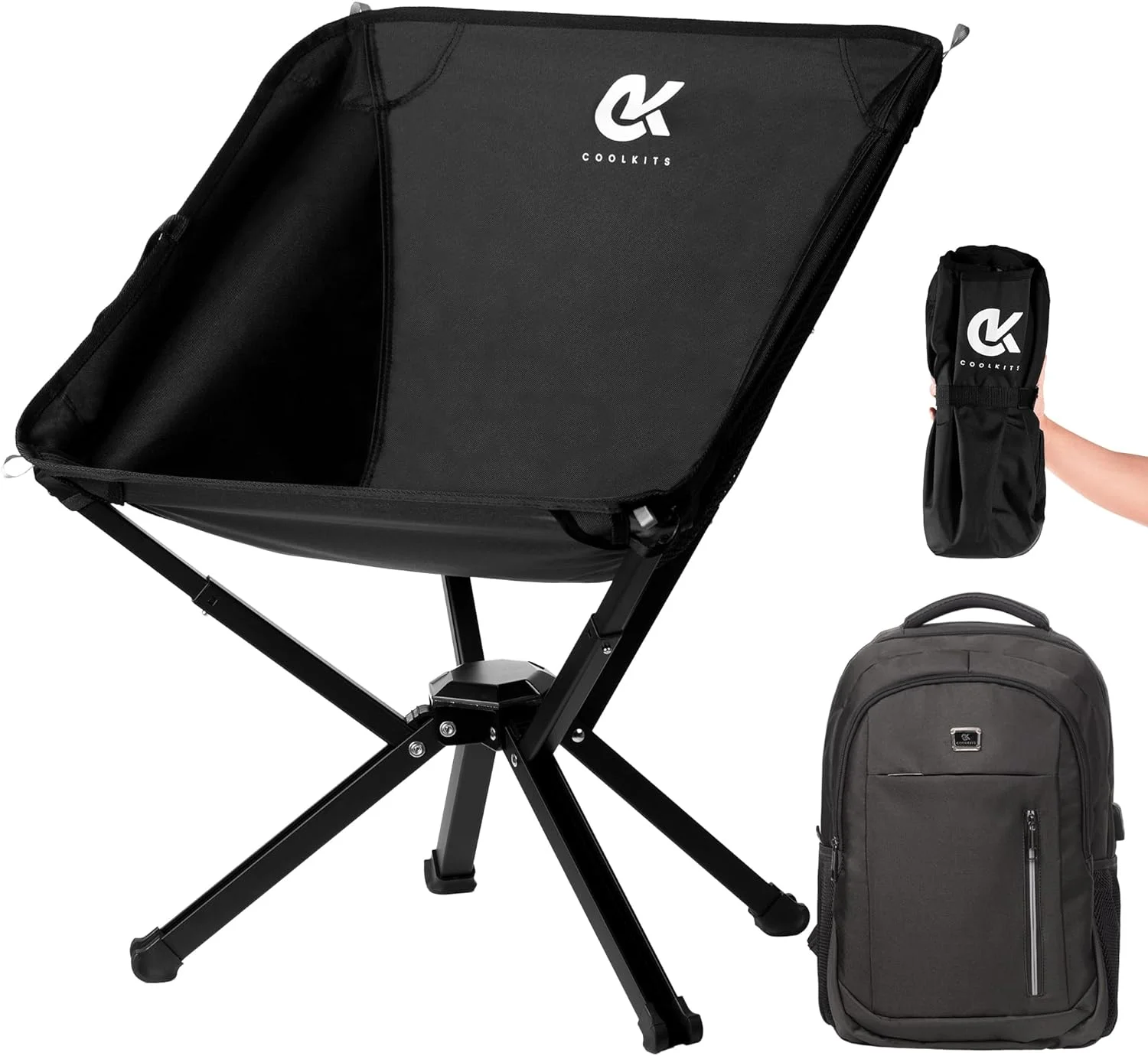 Camping Chair with 900D Oxford Backpack, Beach Chair 330lb Capacity, Folding Chairs for Outside, Travel, Hiking, Backpacking & Adventure.