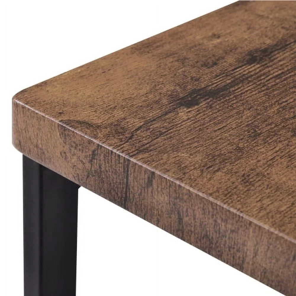 ZJbiubiuHome TOPMAX Counter Height Extra Long Dining Table Set with 3 Stools Pub Kitchen Set  with Footrest Brown