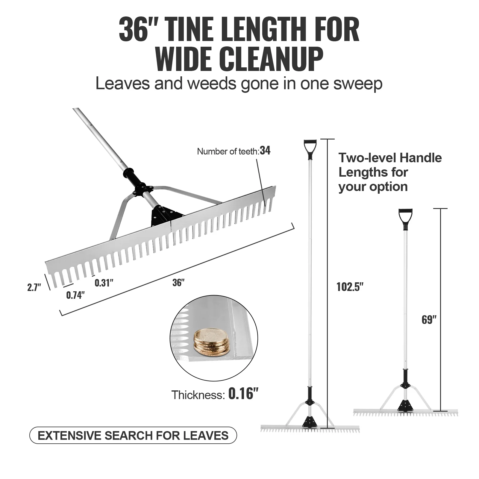 BENTISM Landscape Rake 36