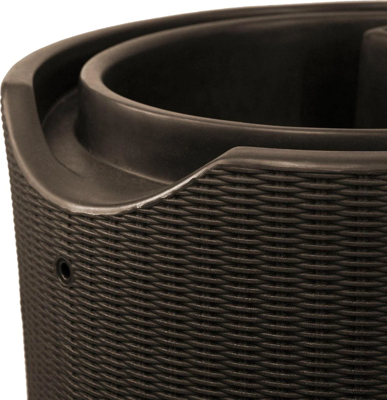 Good Ideas 50 gal. Impressions Bali Rain Saver Barrel with Planter Top, Dark Brown