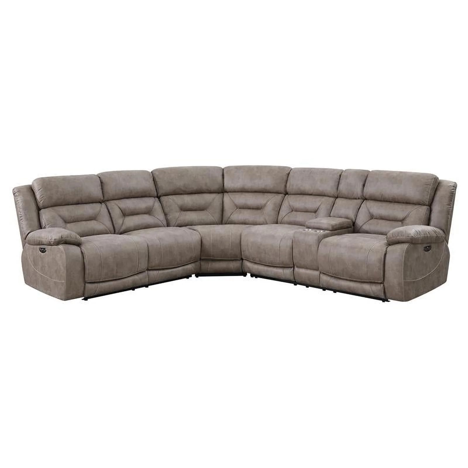 Bowery Hill Contemporary Desert Sand 3-Piece Reclining Sectional
