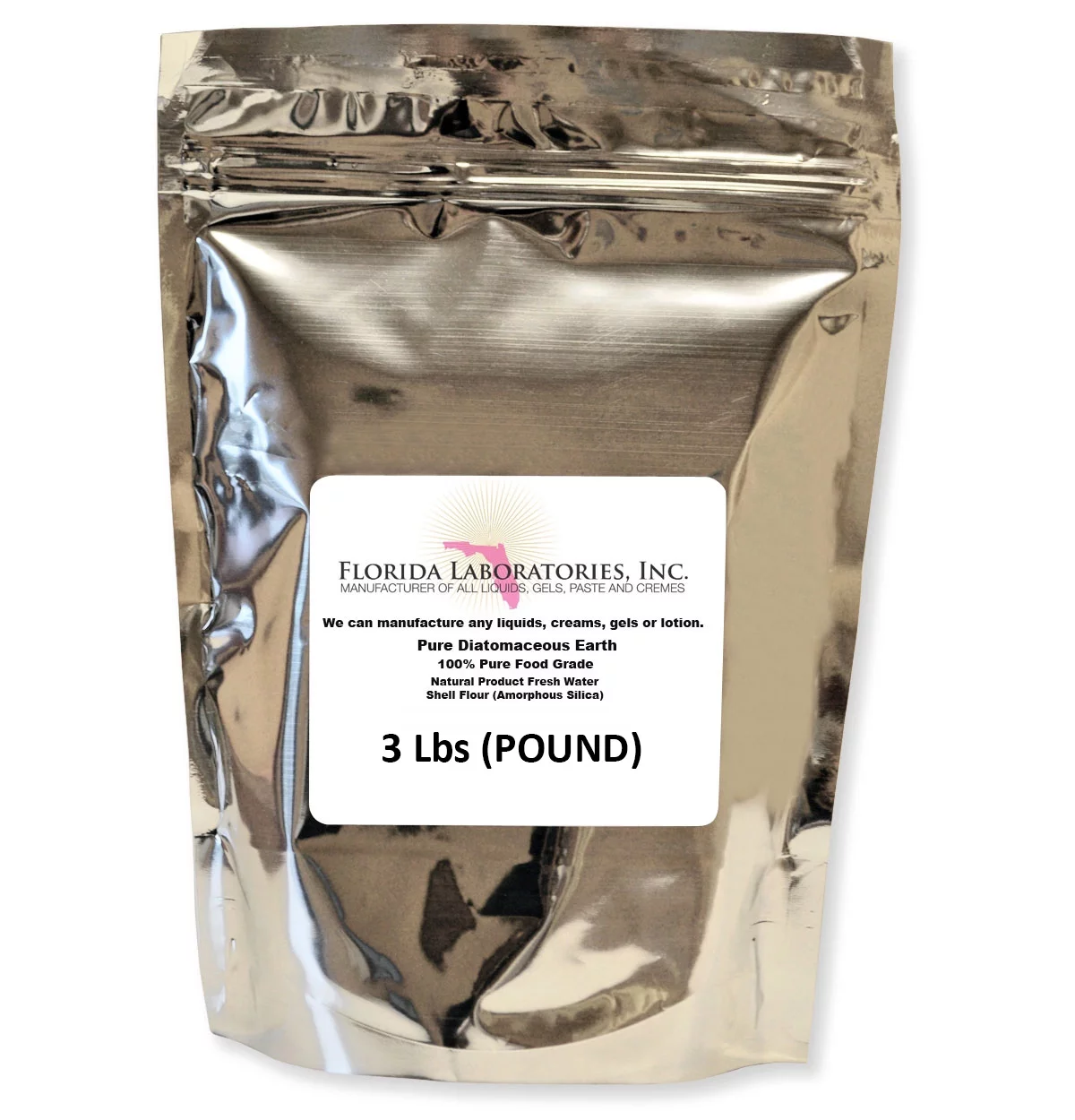Diatomaceous Earth 100% Food Grade, 3 Lbs, DE, Powder, Natural & Safe