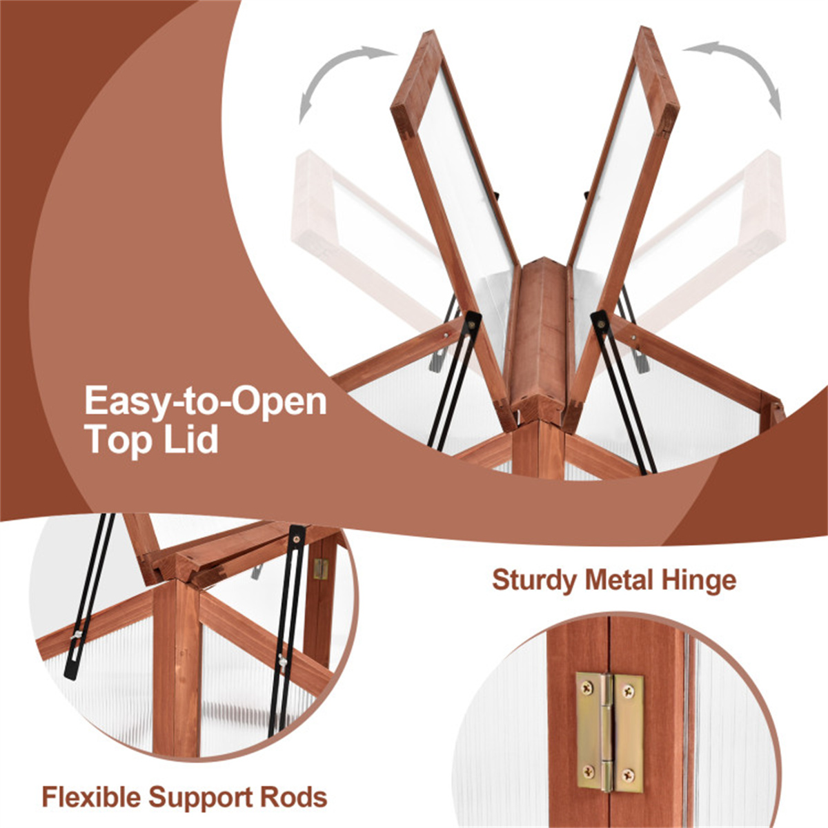 Outsunny Box Garden Wooden Greenhouse 35.5