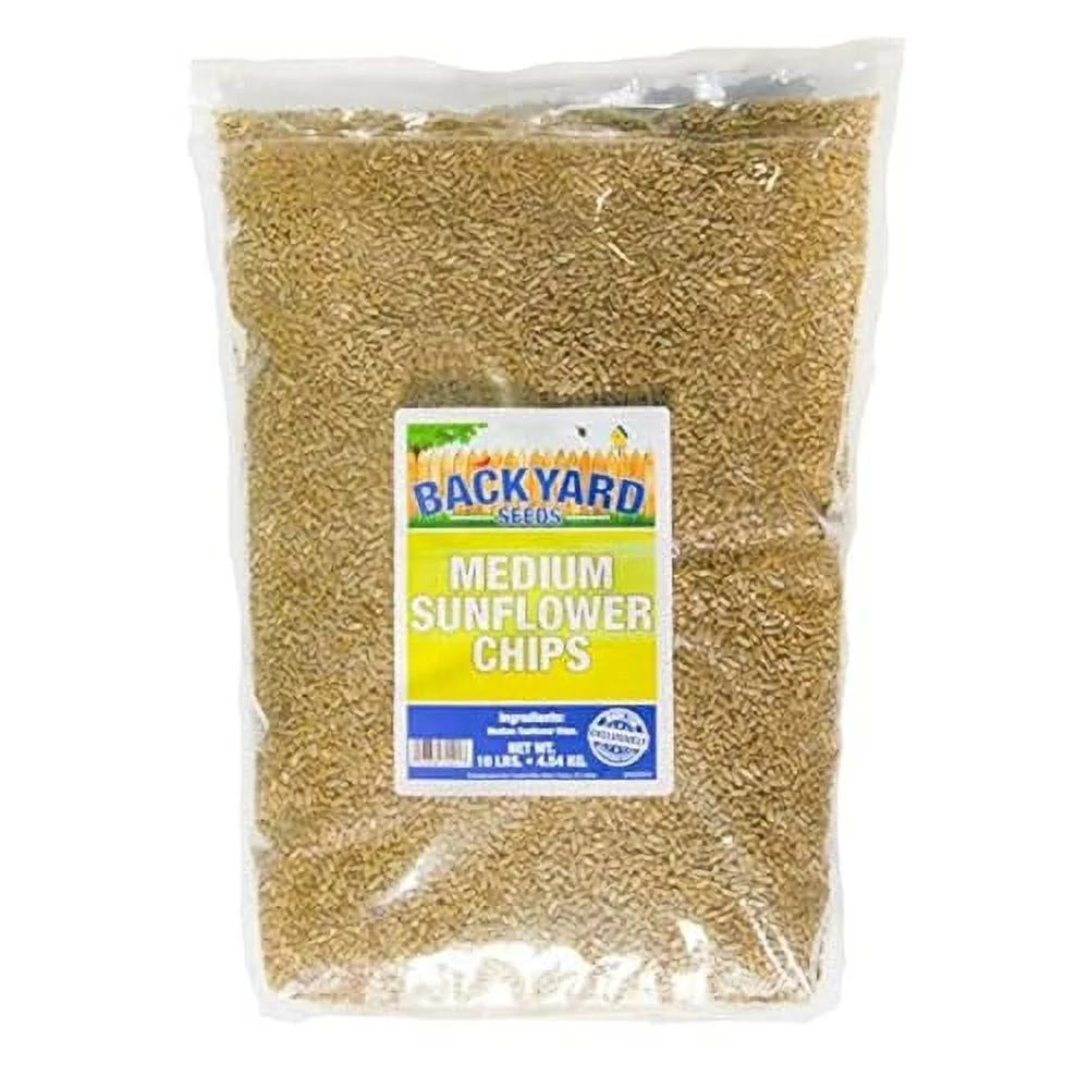 Backyard Seeds Medium Shelled Sunflower Chips and Pieces for Wild Birds 10 Pounds