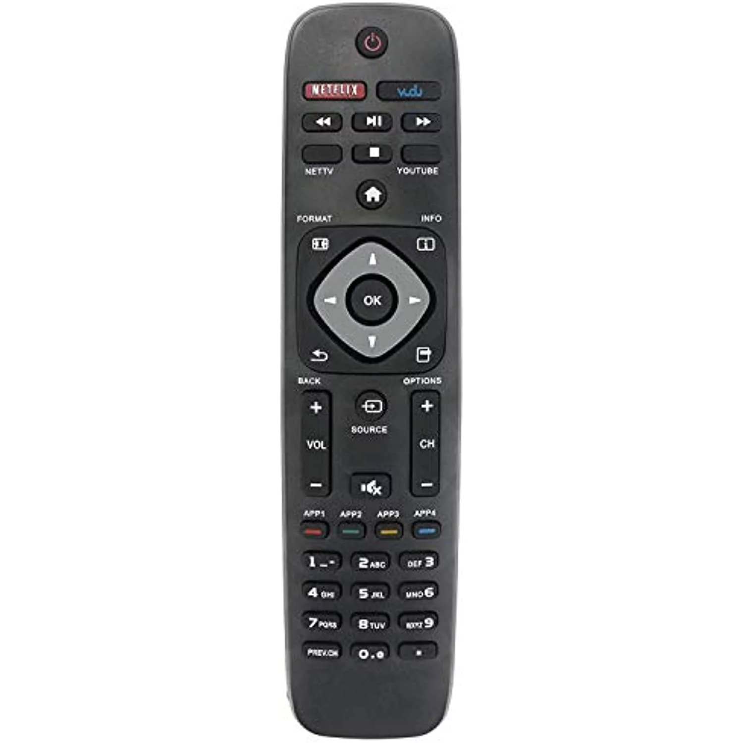 Universal Remote Control Replacement for Philips TV Remote, Compatible with Various Philips LCD LED 4K UHD Smart TVs Remote
