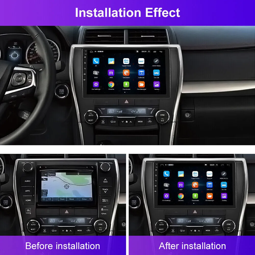 For 2015-2017 Toyota Camry Radio Car Carplay Android GPS Navigation 2+32GB