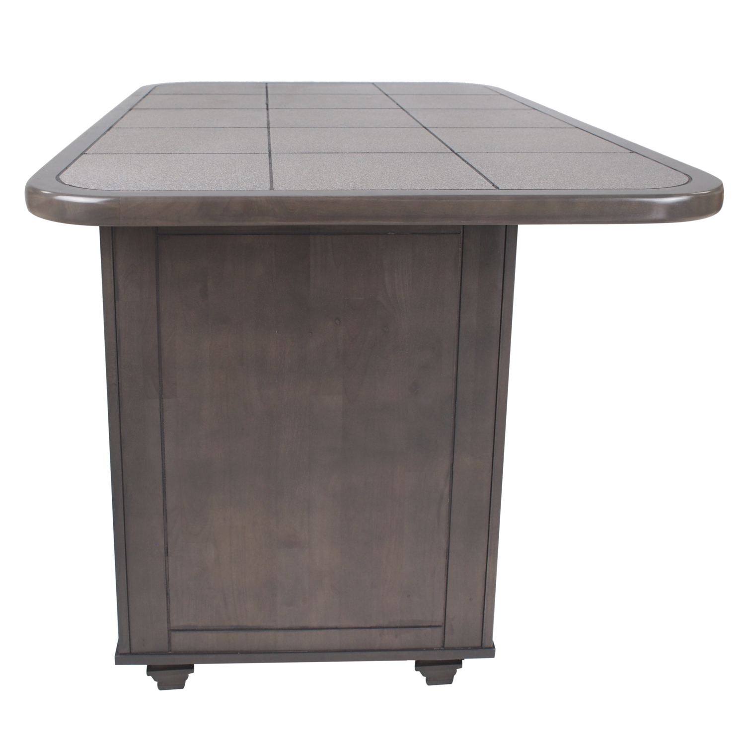 HomeStock 3 Piece Kitchen island Set , Gray Tile Top , 2 Barstools