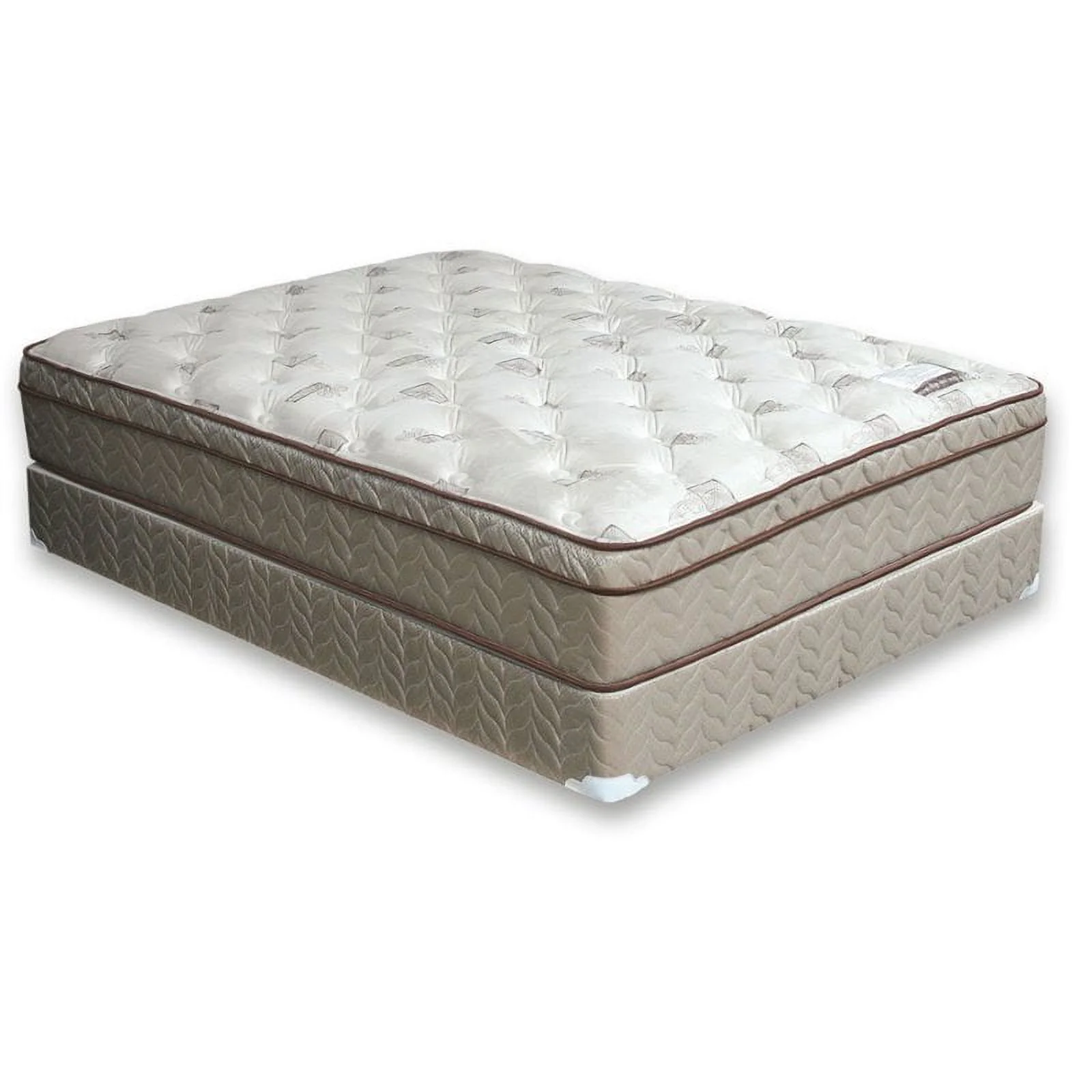 Furniture of America Sandroman Fabric Full Euro Top Coil Mattress in Beige