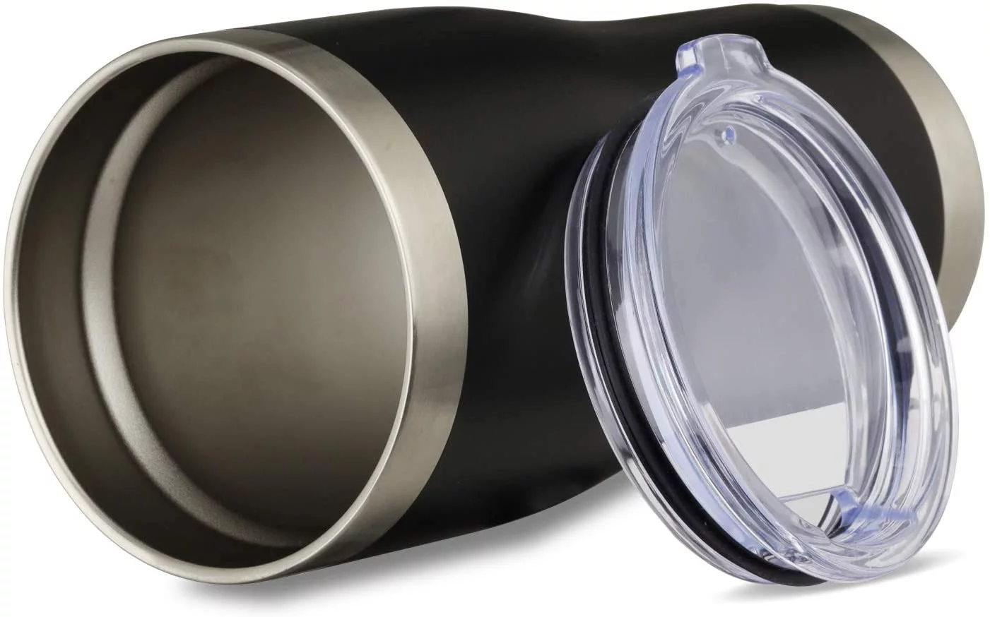 MEWAY 20oz Stainless Steel Tumblers 4 Pack Bulk,Vacuum Insulated Coffee Cup with Lid,Double Wall Powder Coated Travel Mug Gift,Thermal Cups Keep Drinks Cold & Hot(Black,Set of 4)