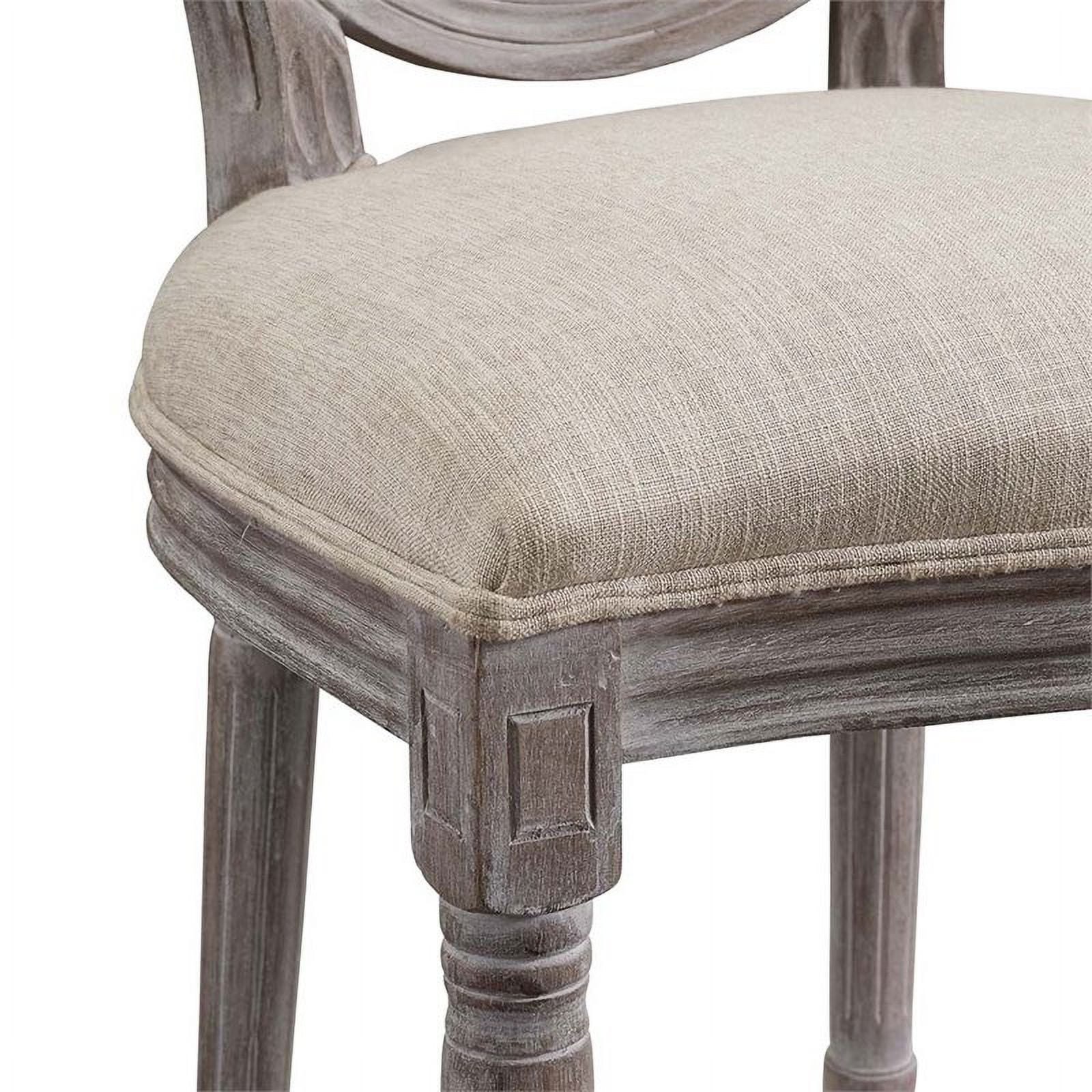 Home Square 2 Piece Upholstered Fabric Dining Side Chair Set in Beige