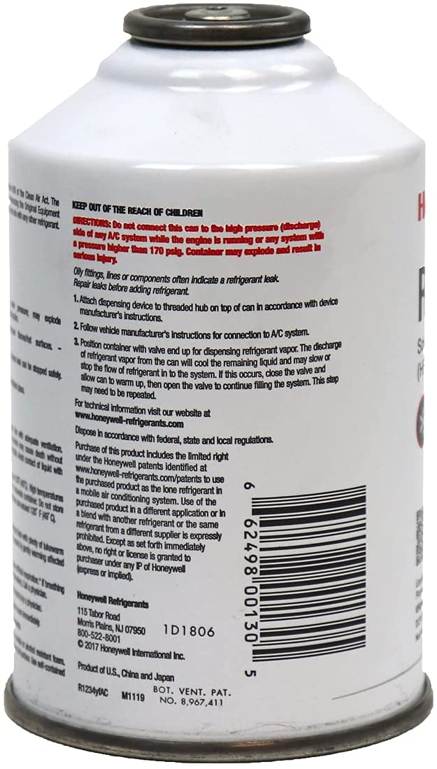 ZeroR® Genuine Honeywell R1234YF in 8oz SSV Cans | 3 Cans with Zeror Service Label