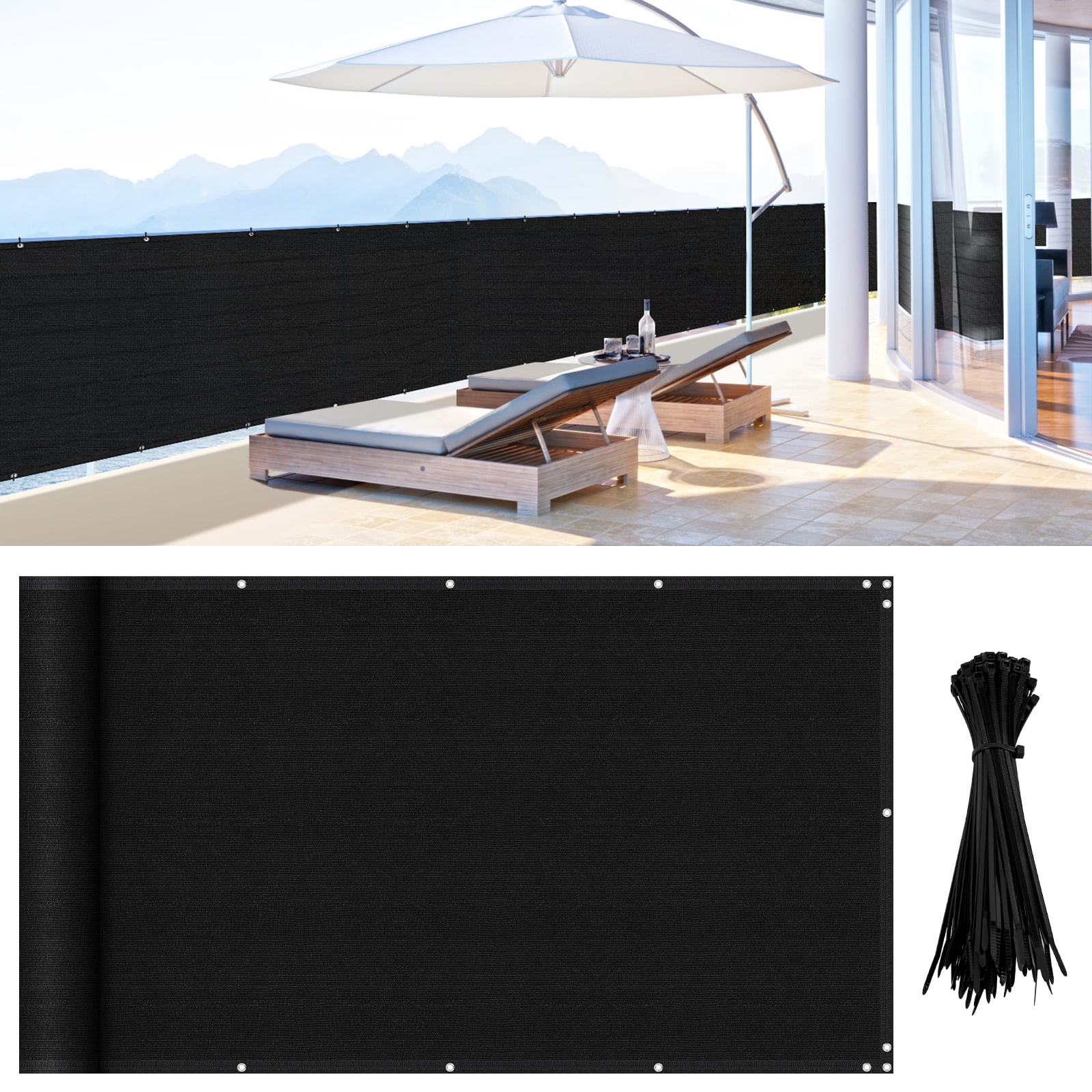 4' x 50' Privacy Screen Fence, Heavy Duty Fence Privacy Screen Outdoor, Black