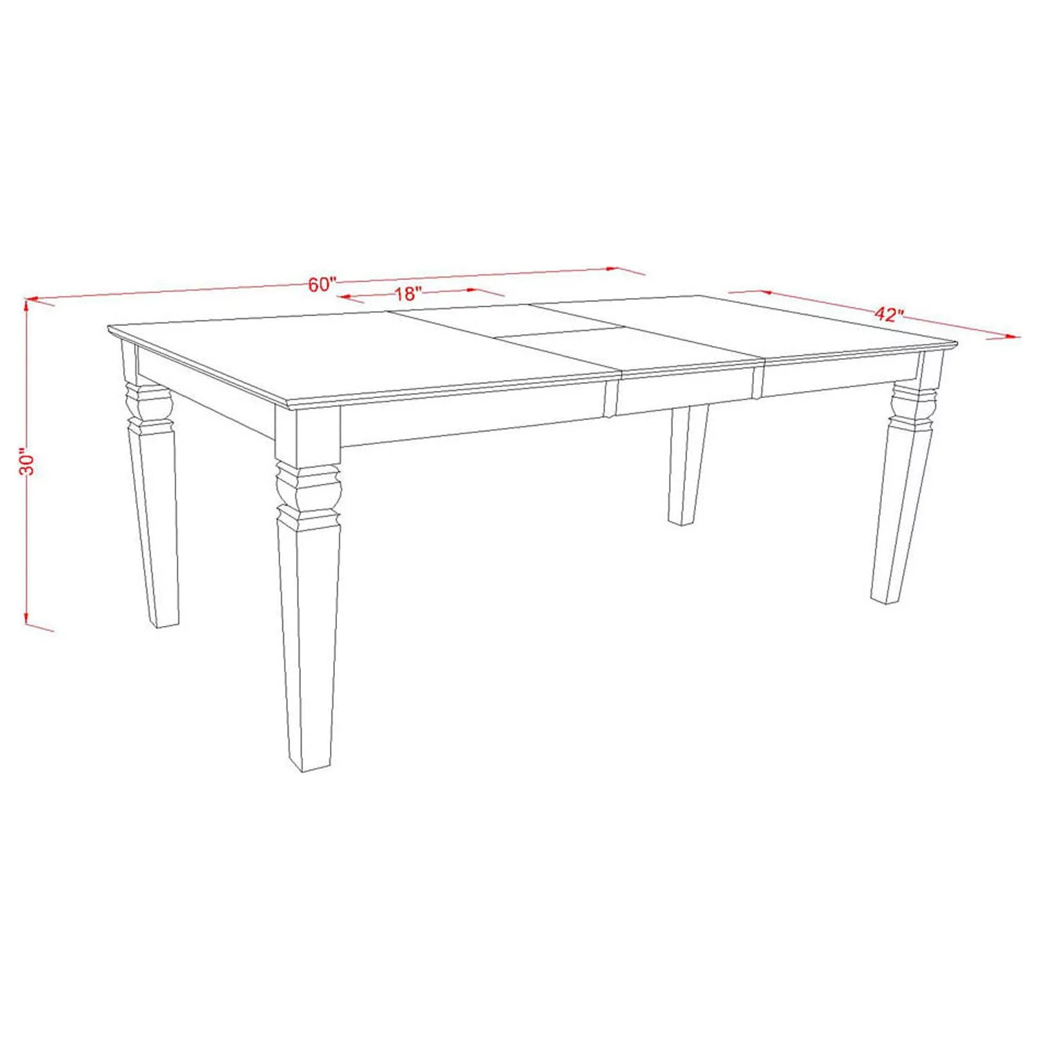 East West Furniture Weston 7-piece Wood Dining Set in Black/Baked Bean