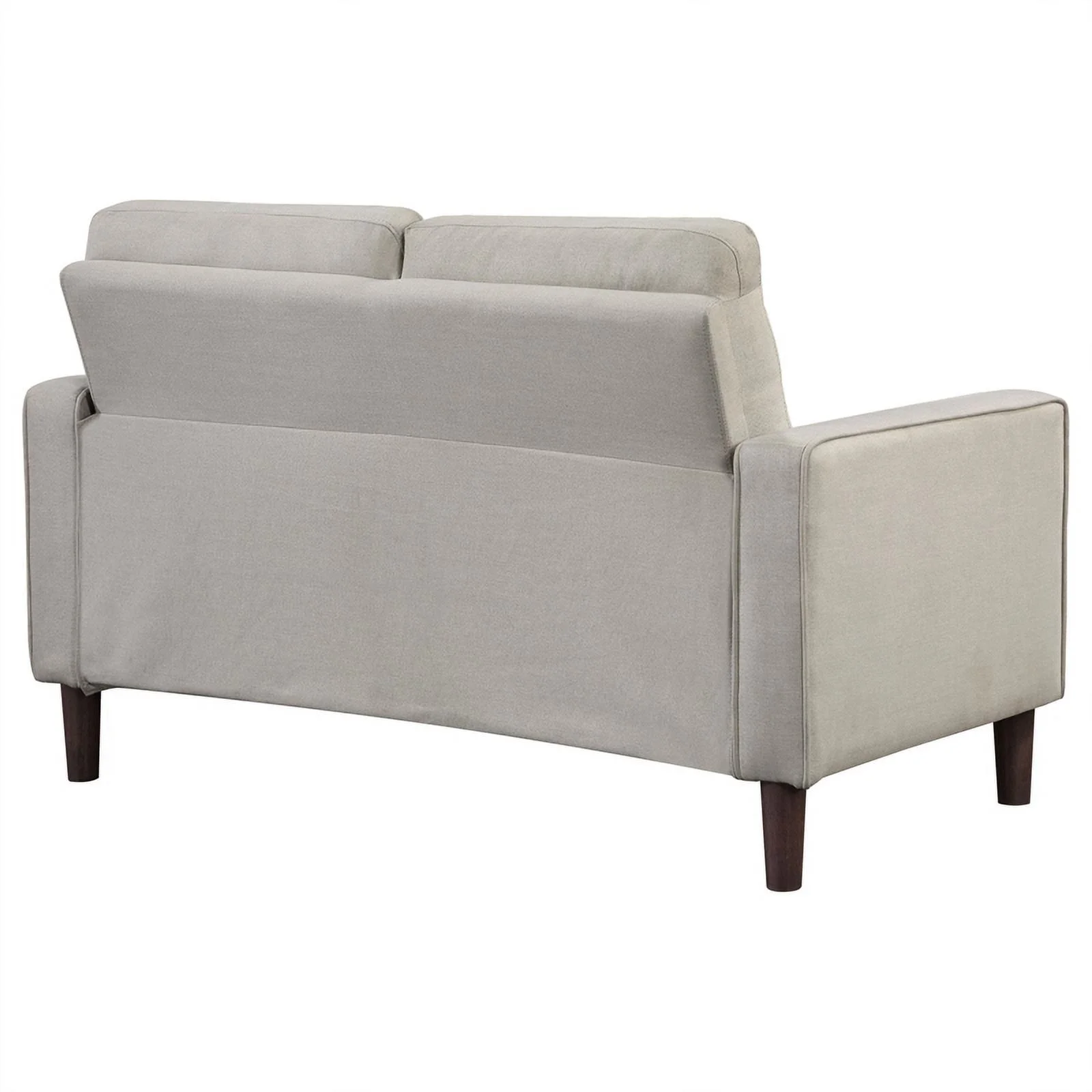 Pemberly Row Upholstered Fabric Loveseat with Track Arms in Beige