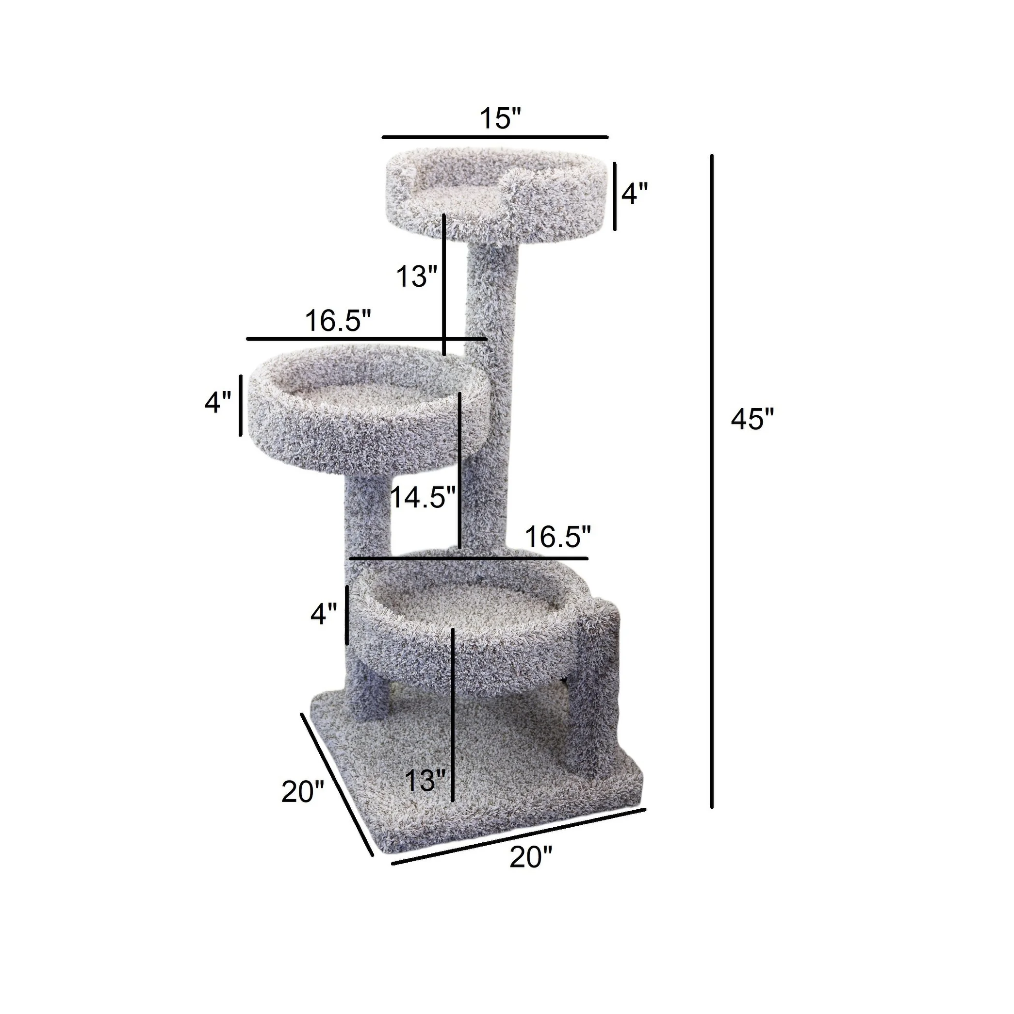 New Cat Condos  3 Tier Carpeted Cat Tree
