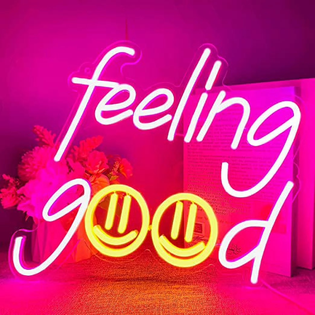 WX&YH Feeling Good LED Neon Light Signs USB Power for Bedroom Home Bar Wedding Party Decoration