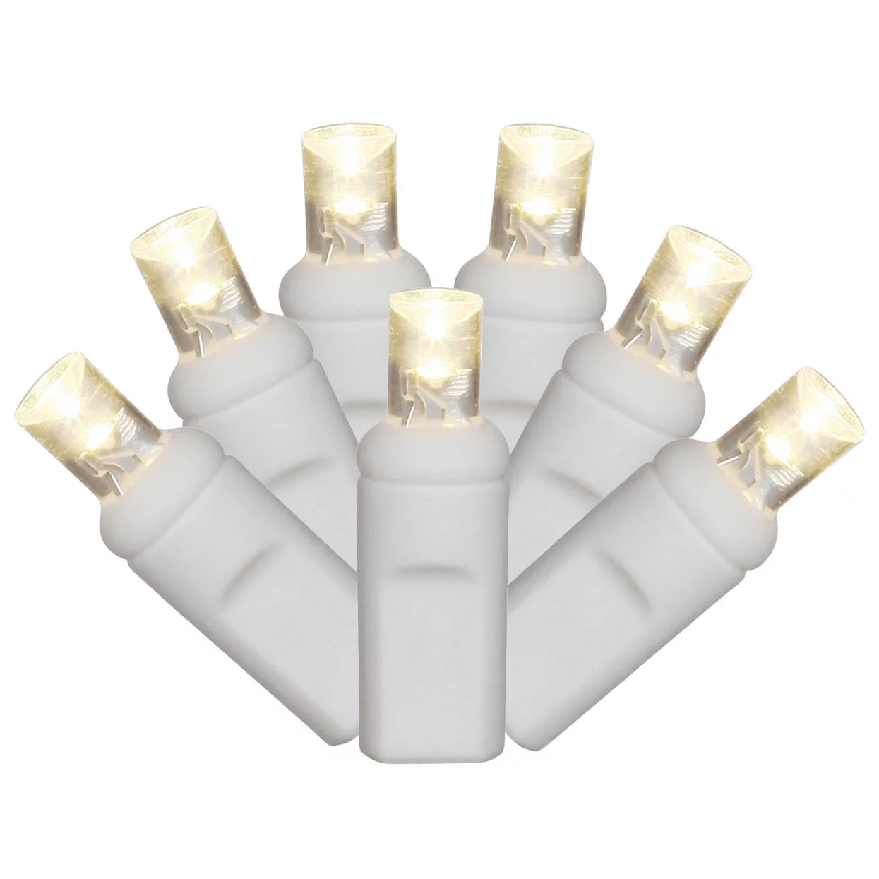 Vickerman 70 Warm White Twinkle Wide Angle LED Icicle Light on White Wire, 9' Light Strand.