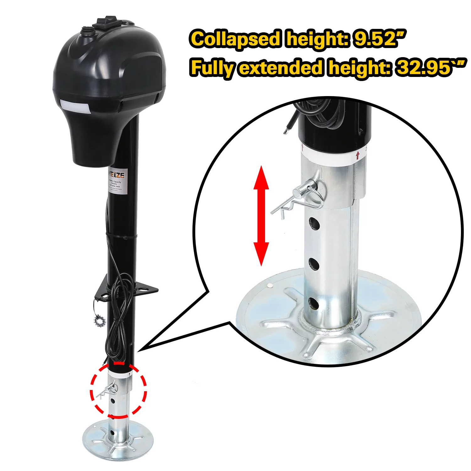 1AutoDepot 3500 lbs Electric Power Tongue Jack w/ Waterproof Cover for RV Trailer and Camper
