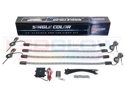 LEDGlow 4pc Purple LED Wheel Well Lighting Kit