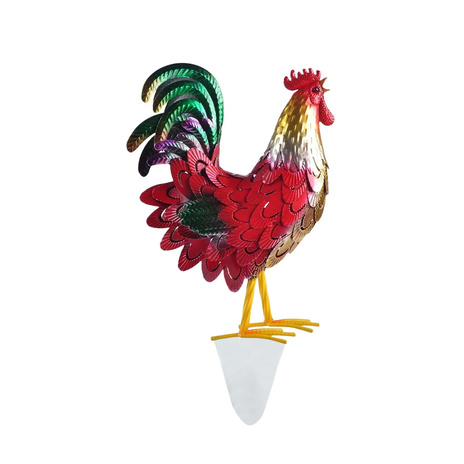 Outdoor Ground Lights Wooden Rooster Garden Statue And Sculpture Outdoor Decoration Animal Rooster Backyard Terrace Kitchen Garden Decoration