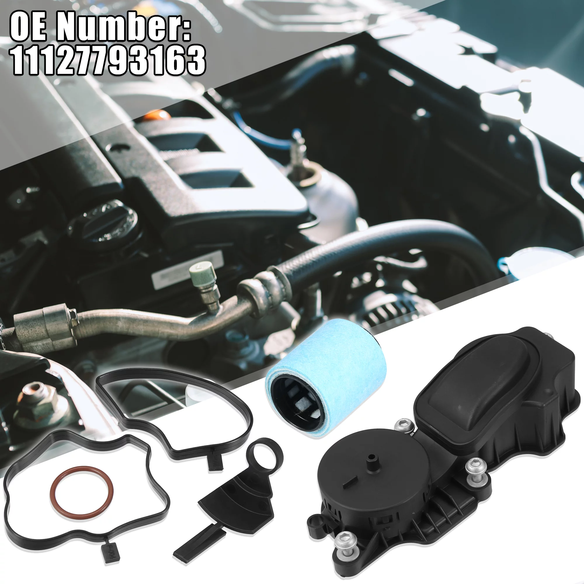 11127793163 PVC Engine Crankcase Vent Valve Oil Water Separator Set for BMW 3 5 7 X5 Series E46 E38 E39 E53 1997-2003