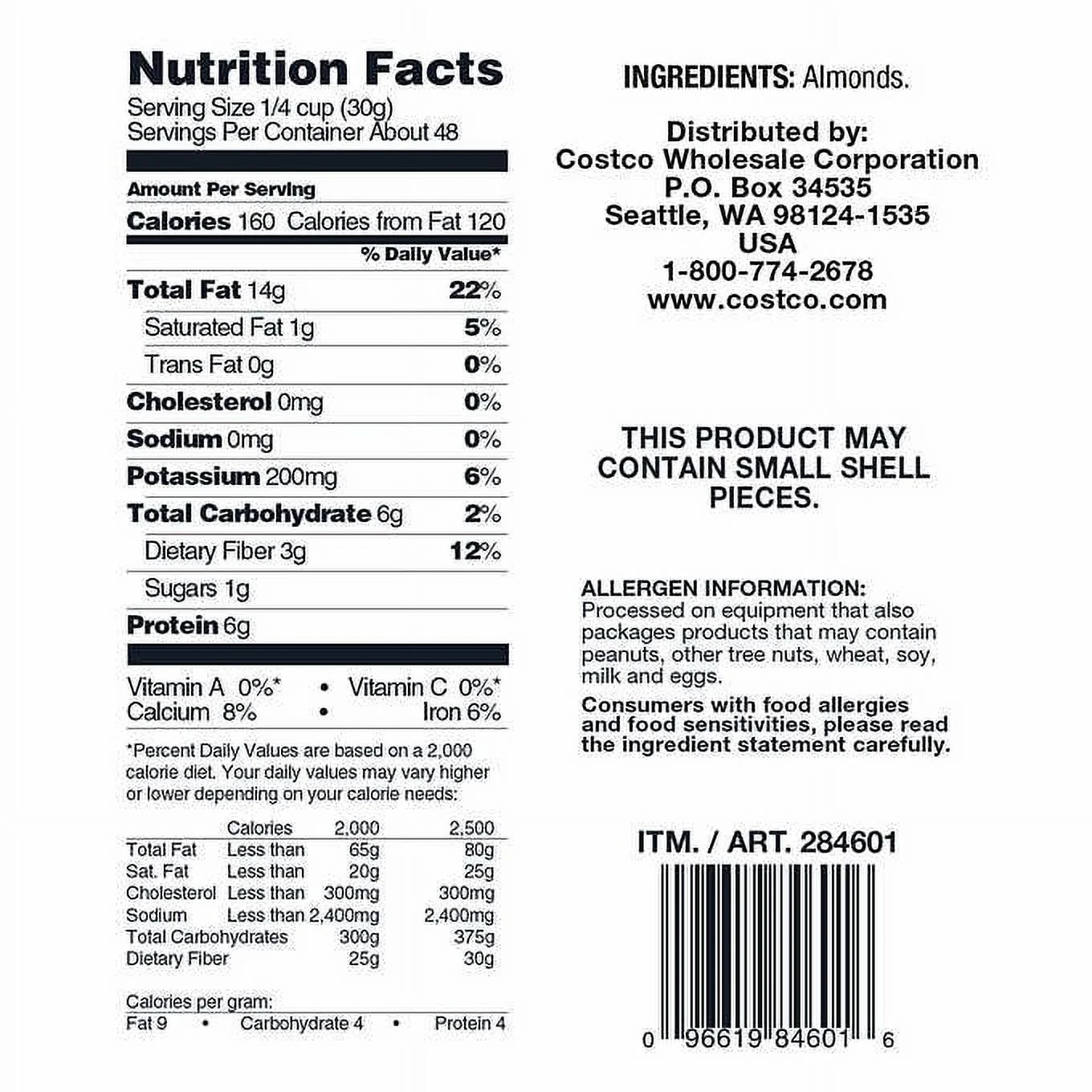 2 Pack | Kirkland Signature Supreme Whole Almonds, 3 lbs