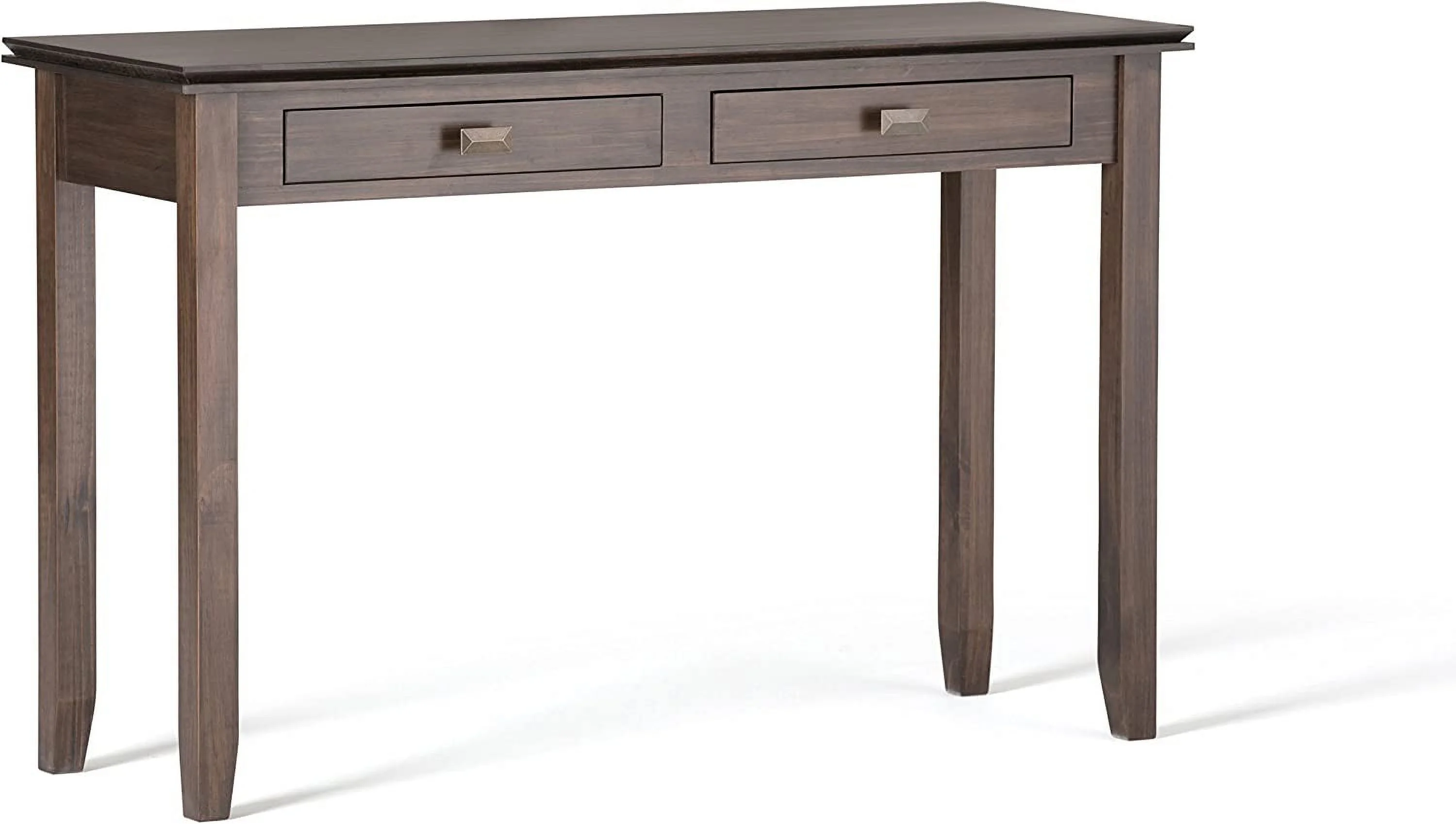 Artisan SOLID WOOD 46 Inch Wide Console Sofa Entryway Table In Natural Aged Brown With Storage, 2 Drawers, For The Living Room, Entryway And Bedroom