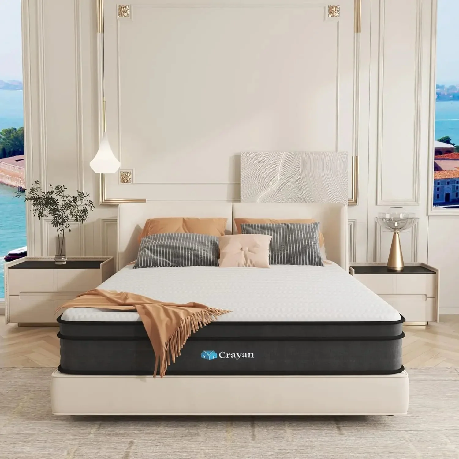 Queen Mattress12 Inch Memory Foam Mattress Hybrid Mattress in a Box with Individual Pocket Spring for Motion Isolation