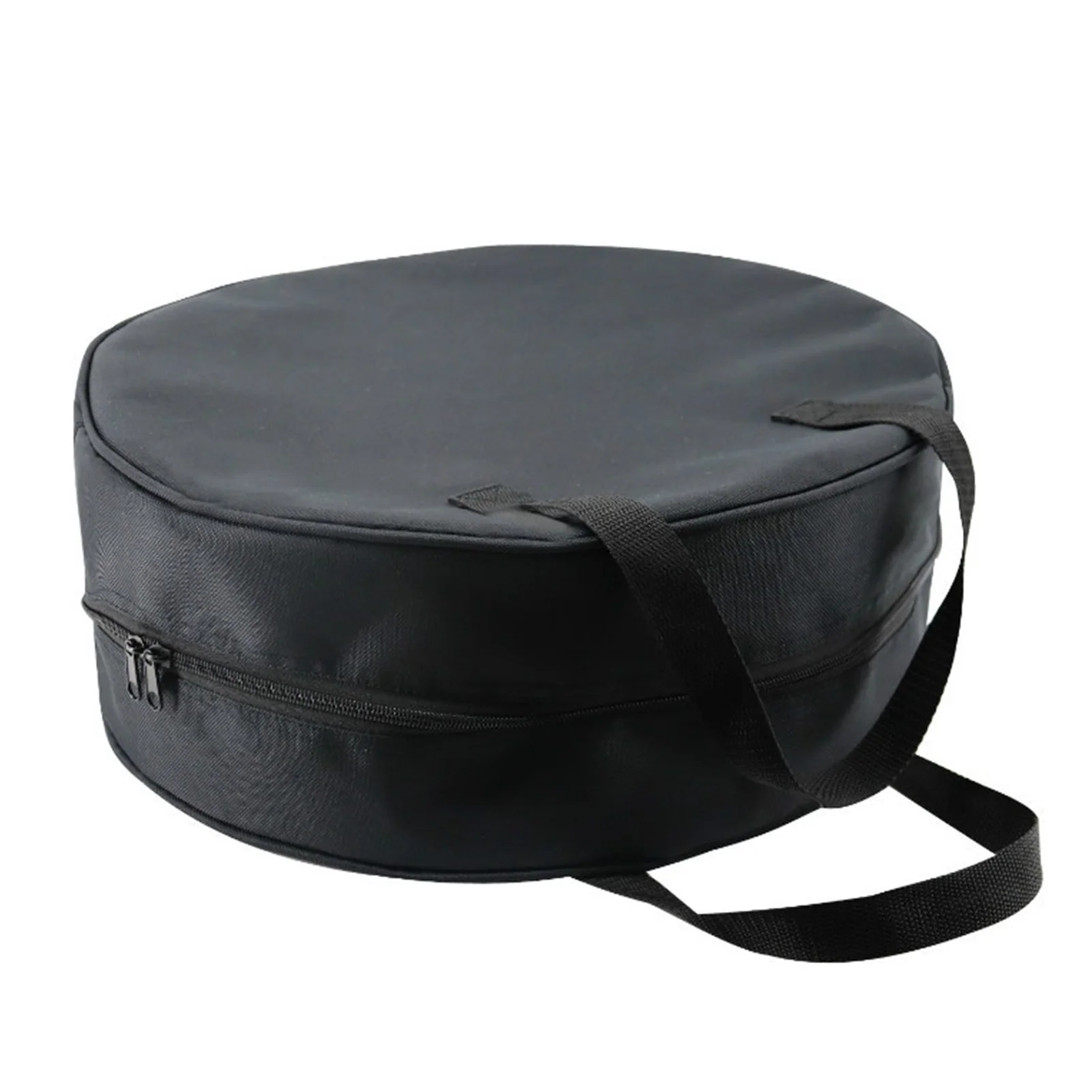 Meterk 16 Inch Cable Storage Carry Bag With Carry Handle Double Zip Black Round Water Hose Storage Bag For Caravans Gardening Equipment 600D Oxford Cloth