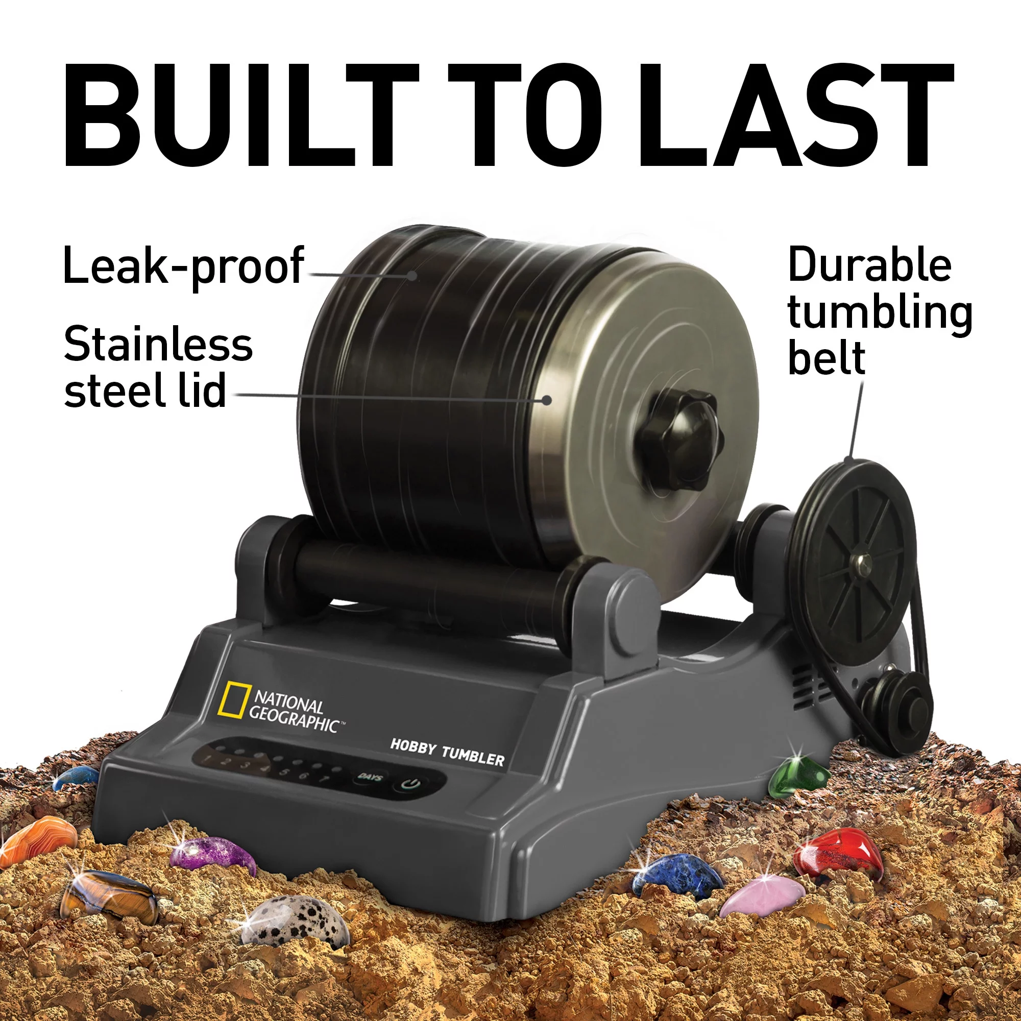 National Geographic Rock Tumbler-Create Polished Gemstones