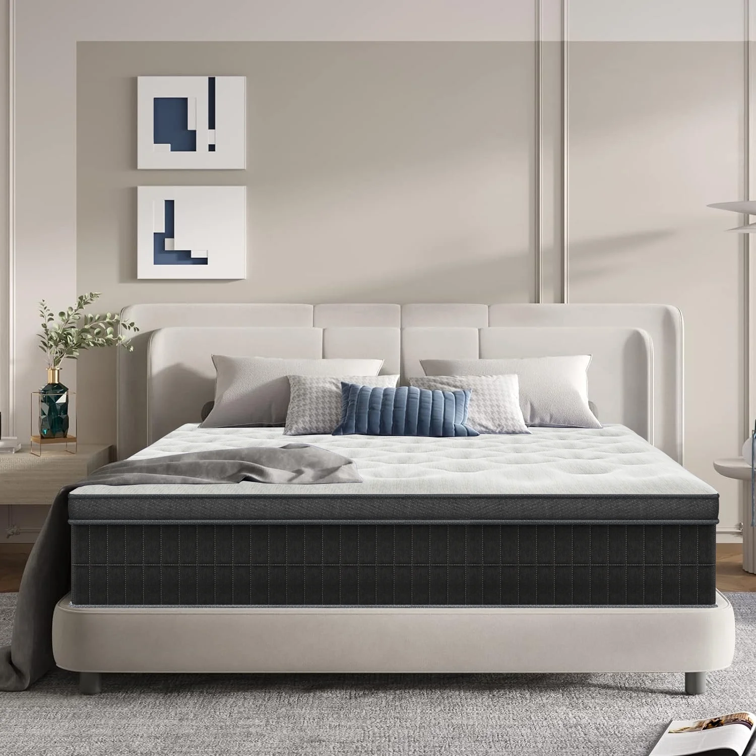 10 inch Mattress Twin Memory Foam Pocket Spring Hybrid Mattress in a Box Medium Firm