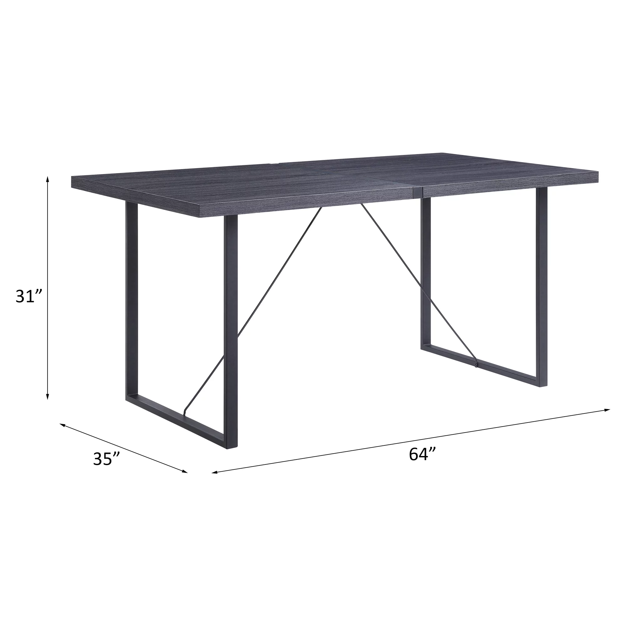 ACME Nakula Dining Table in Gray Oak and Black