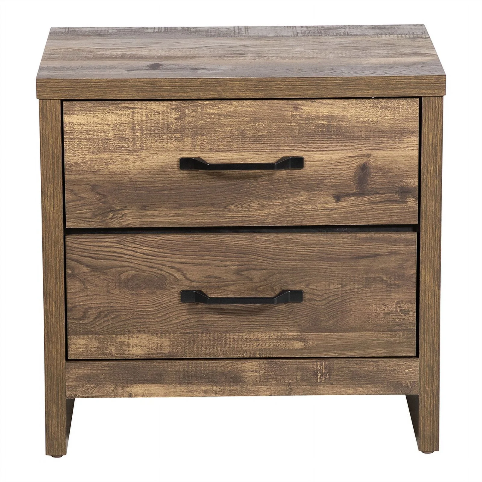Furniture of America Wali Rustic Wood 2-Drawer Nightstand in Walnut