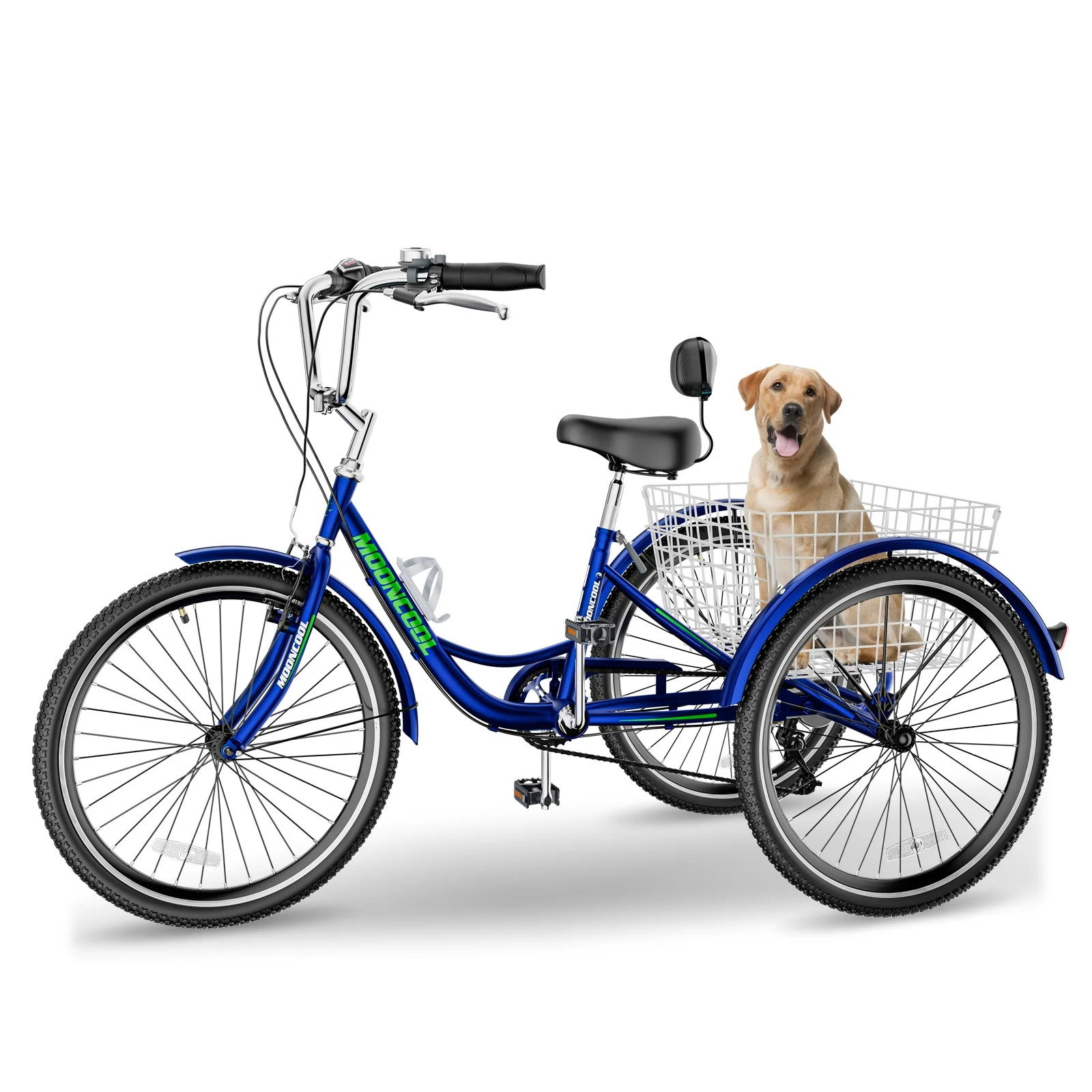 FICISOG 7 Speed Adult Tricycle for Women, 20/24/26 Inch Adult Trike with Basket, 3 Wheel Bikes for Adults Seniors, Cruise Trike for Shopping Picnic