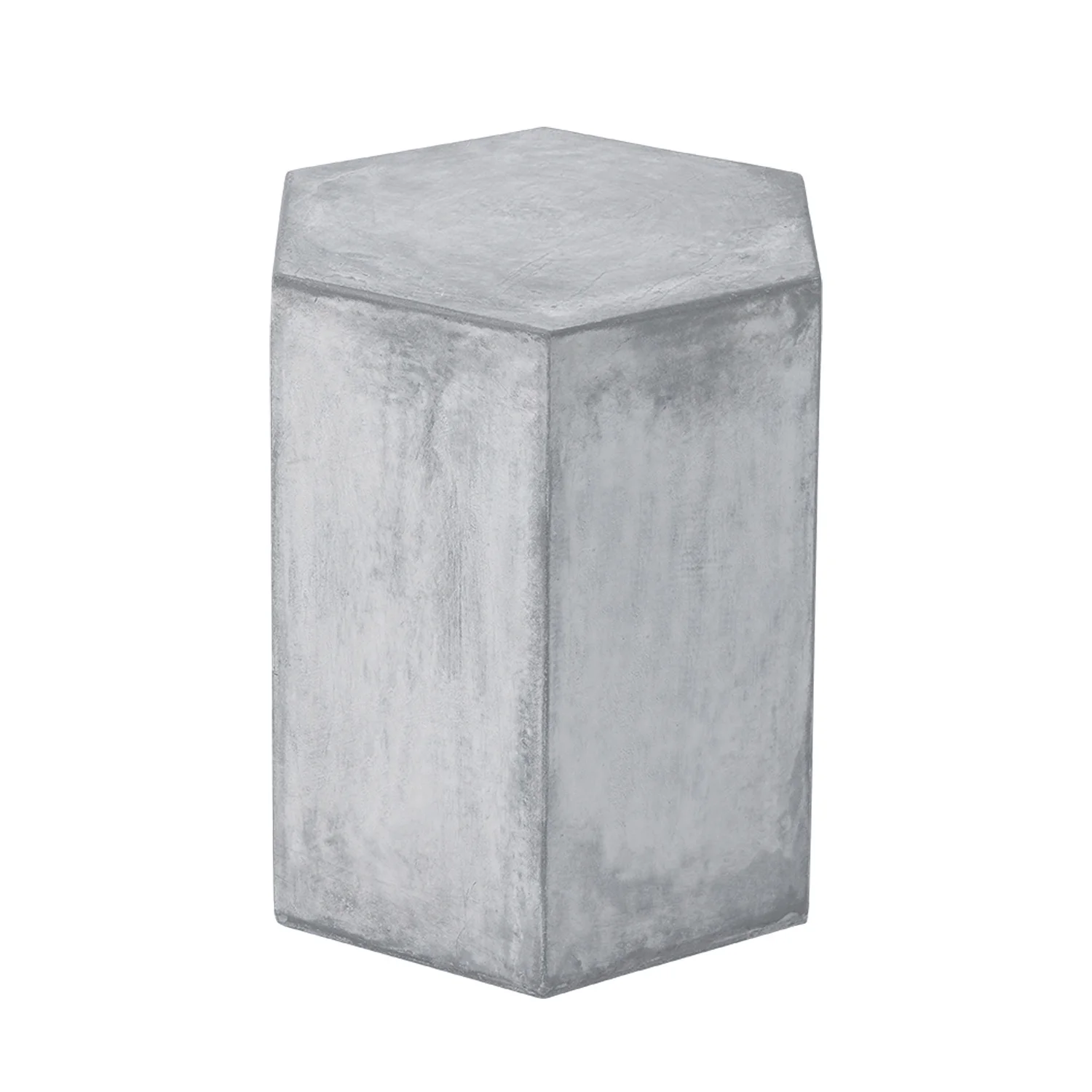 COSIEST Concrete Accent End Table, Hexagonal Shape Side Table, 14.5x12.5x16