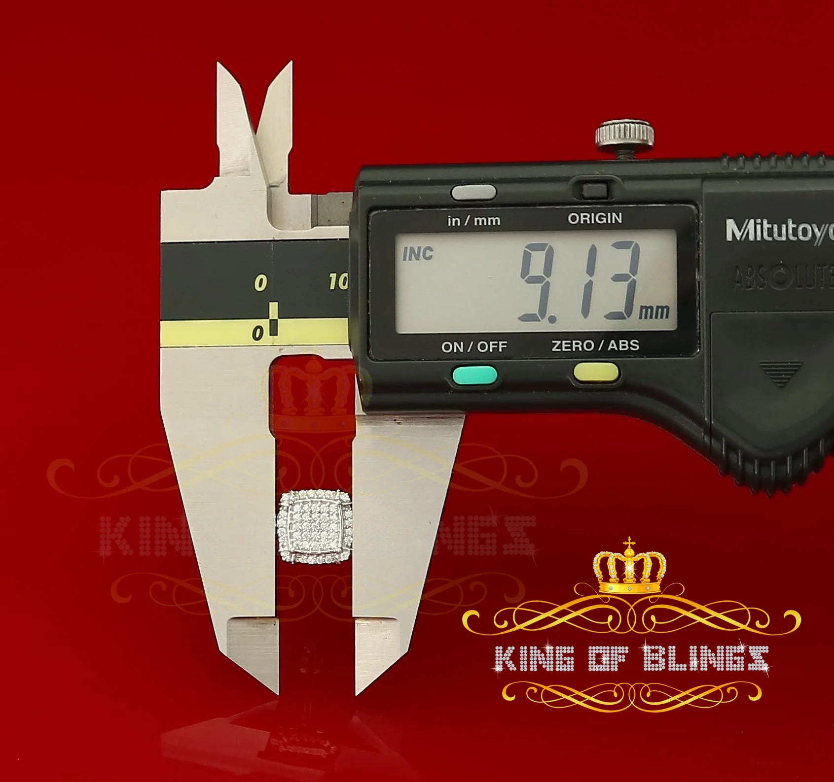 King of Bling's 925 Silver White 0.72ct Cubic Zirconia Hip Hop Square Men's & Women's Earrings