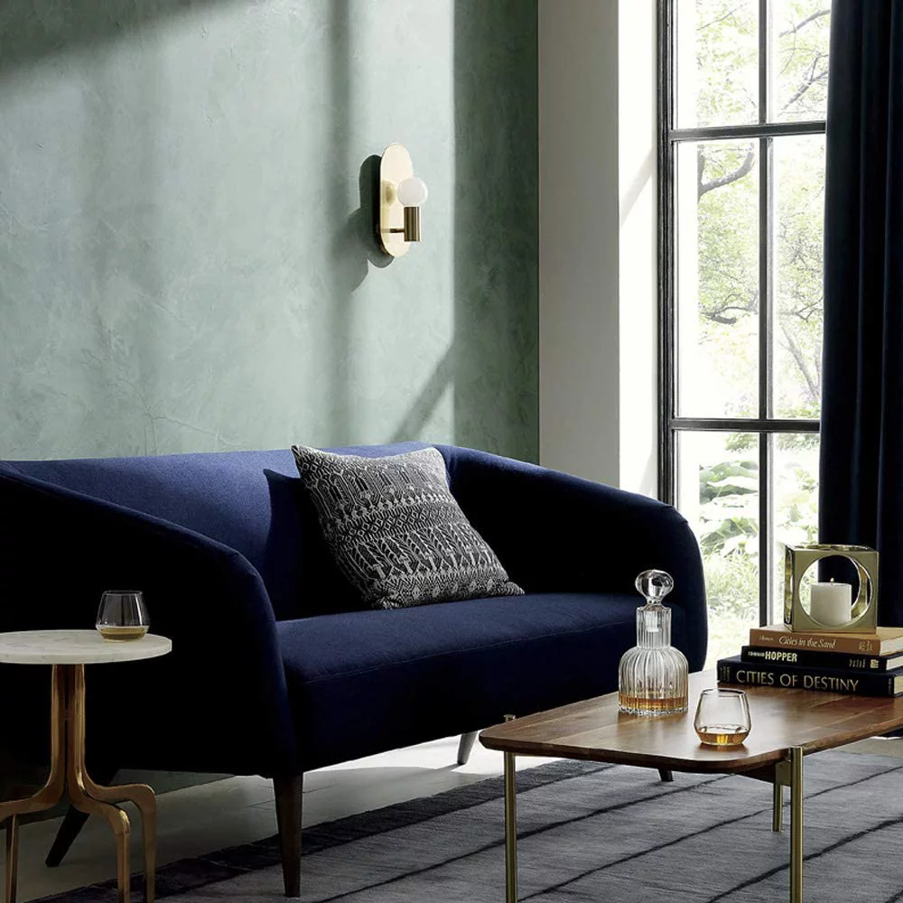 XIANMM Modern Wall Sconces, Mid-Century Stylish Gold Brushed Stainless Steel Wall Lamp, Unique Oval Art Sconces Wall Mounted Lighting Fixture for Bedroom Living Room Bathroom