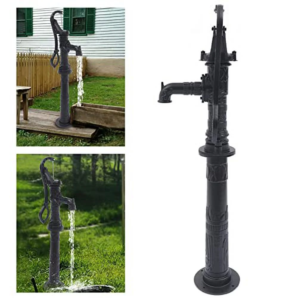 Cbhfmljd Pitcher Pump and Base, Hand Water Pump Pitcher Pump Cast Iron Press Suction Outdoor Backyards Ponds For Yard Garden Pond Hand Well Pump Manual Well Pump