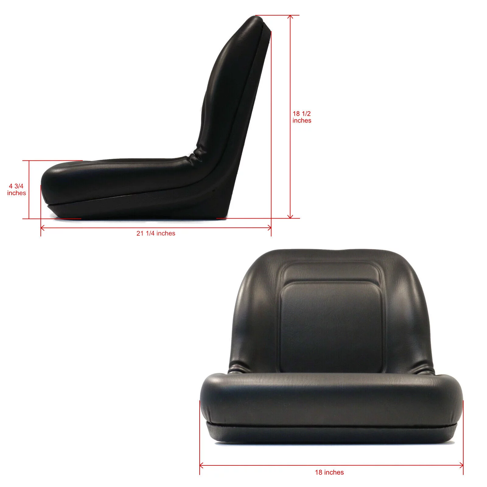 The ROP Shop | Black High Back Seat for John Deere LX277, LX288, SST16, SST18, X720, X724, X749
