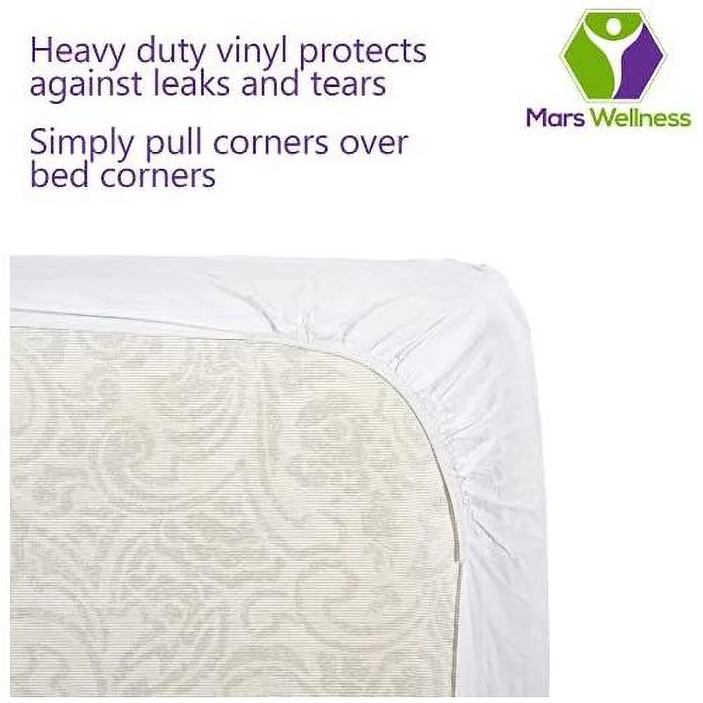 waterproof vinyl mattress protector and cover - contoured fitted white mattress cover sheet - 1 pack - hospital
